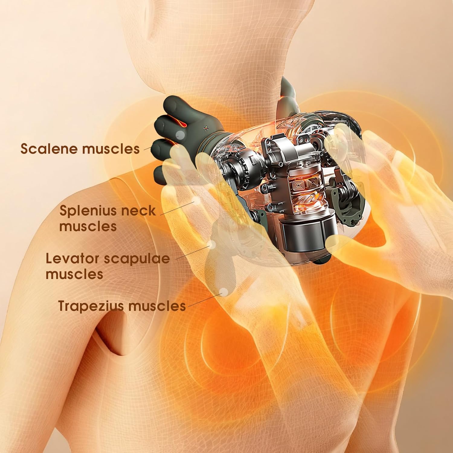 Vinid Bionic Neck and Shoulder Massager with Heat, 4D Kneading Massage, Simulated Human Hand Design for Pain Relief and Muscle Relax, Neck Massager Pillow Ideal for Valentines Gift, Green