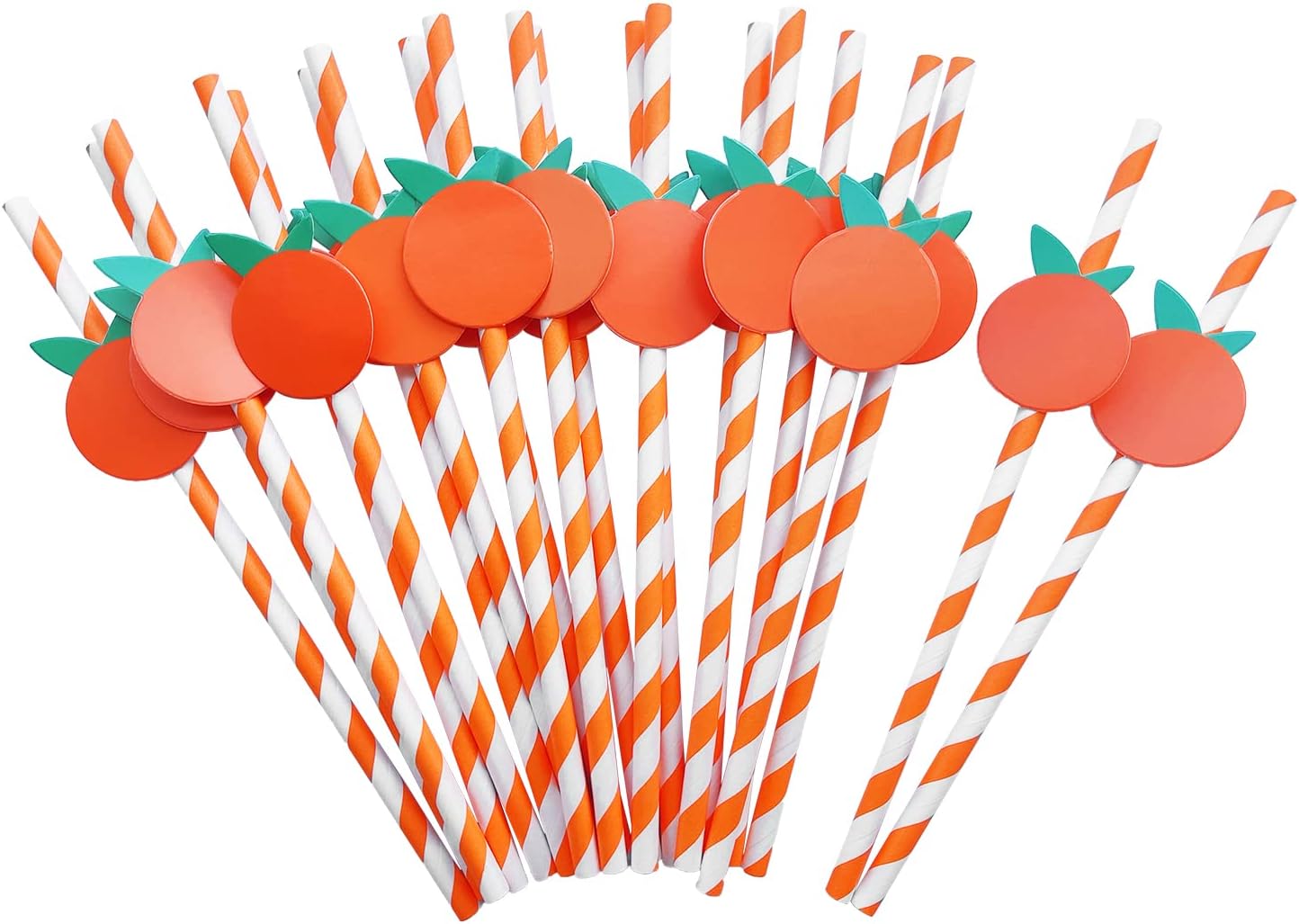 20Pcs Orange Paper Straws Little Cutie Baby Shower