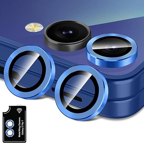 Miniatura 45 de Protector de lente de cámara para Samsung Galaxy S25 FE, cubierta individual de lente de vidrio templado con anillo de metal, [fuerte adsorción]
