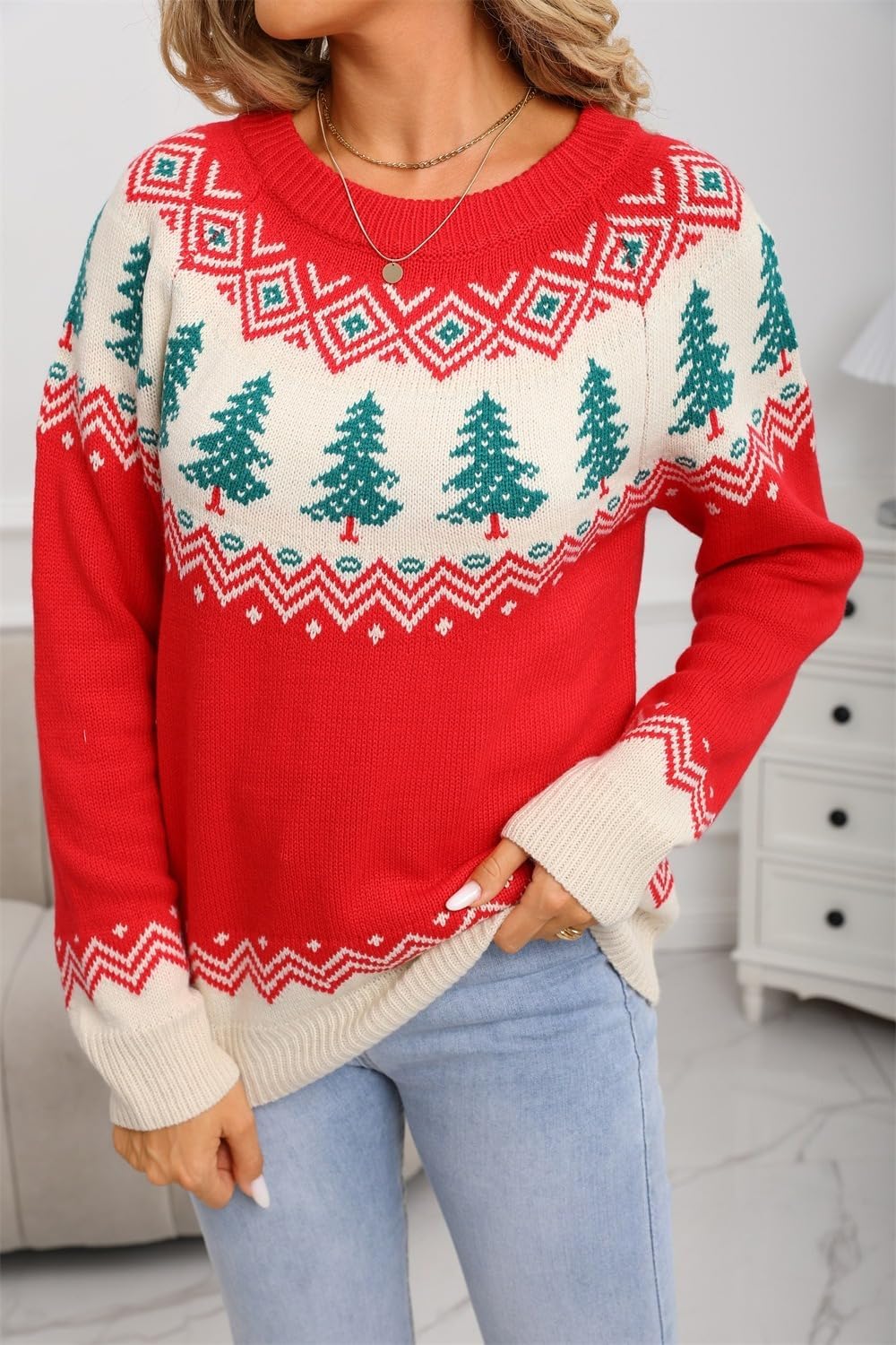2026 Women Ugly Christmas Sweaters Cute Xmas Tree Reindeer Santa Claus Holiday Pullover Tops Winter Trendy Clothes - Image 7