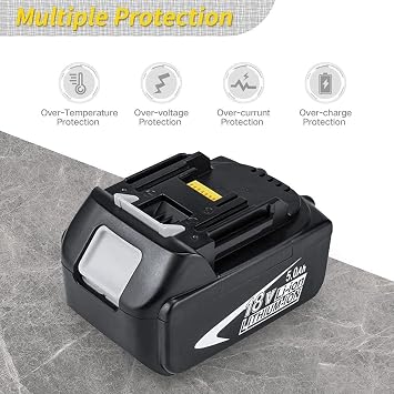 2X BL1850B Battery 5.0Ah with Charger 3Ah DC18RC, Replace for Makita 18V