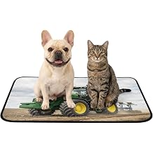 Farm Machinery Washable Pee Pads for Dogs Farming Land Green Car Photos Reusable Puppy Pad Waterproof & Non-Slip Dog Cat Food Mat for Crates, Indoor, Outdoor and Car Travel 40"x30"
