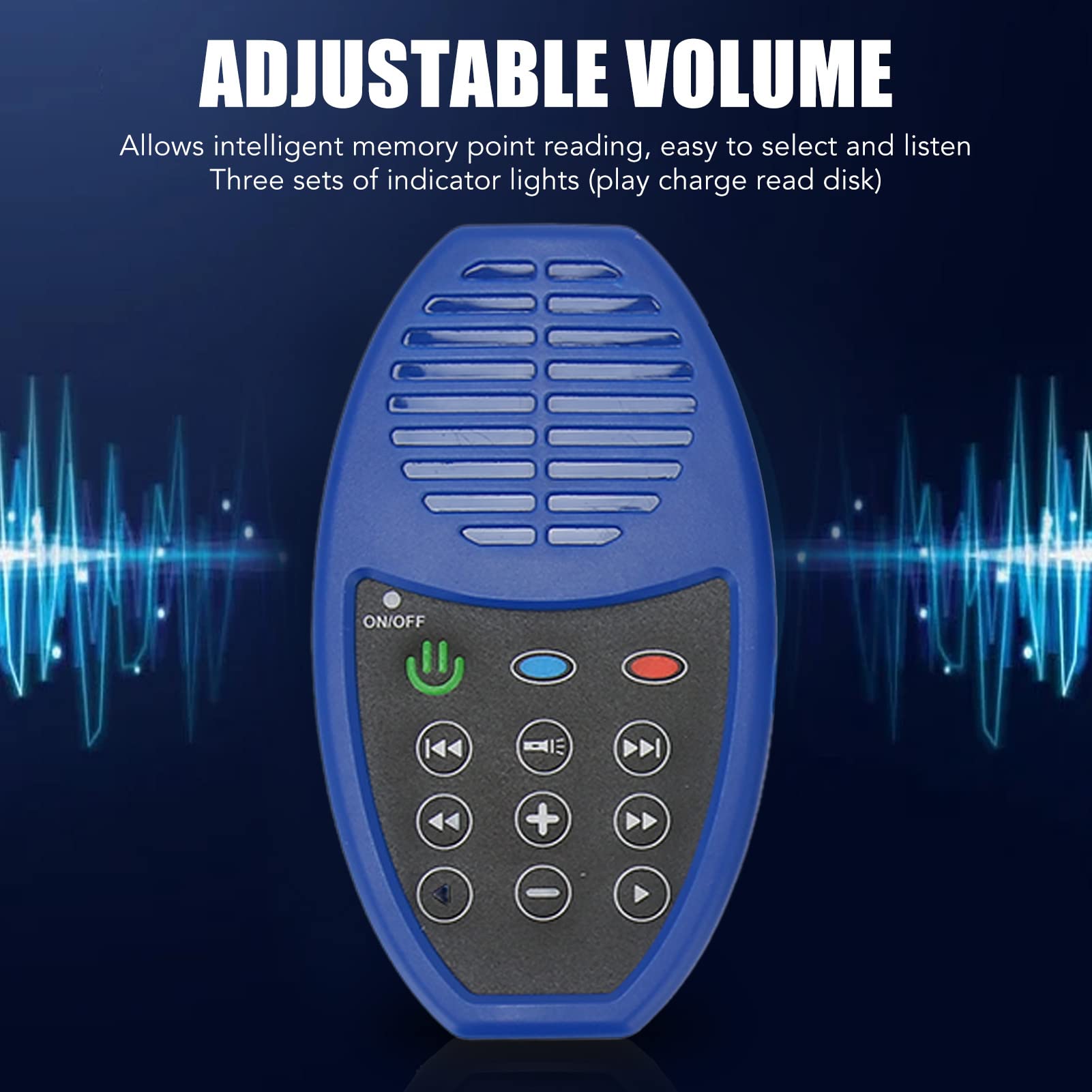 Lettore biblico audio, 4 GB, 350 mAh, ad energia solare, lettore elettronico per anziani, bambini, adulti, ascoltatore biblico (blu)