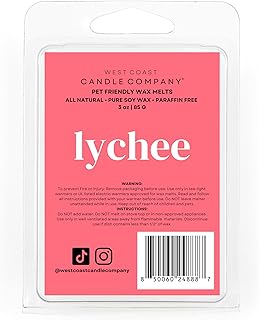 Lychee | Pet Friendly Wax Melts | Natural Soy | Clean Burning | Non-Toxic | Veterinarian Approved | Pet Odor Eliminator | Air Freshening Scented Wax Melts