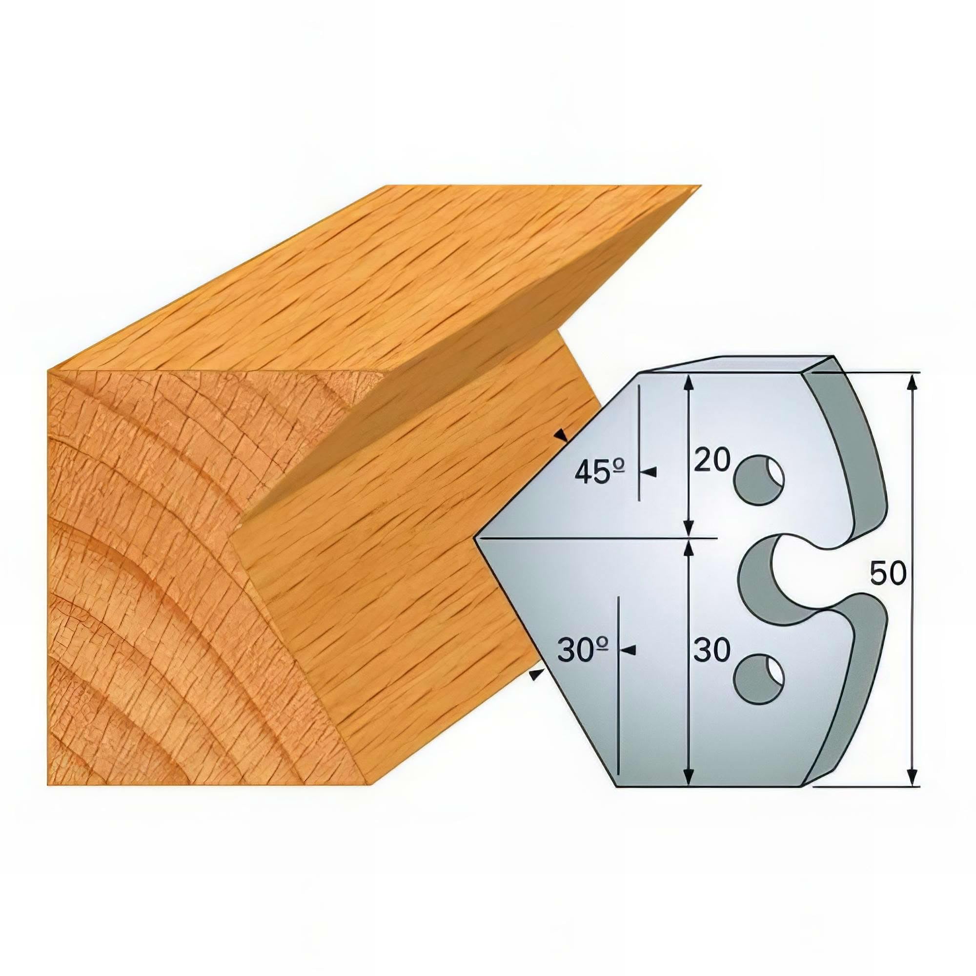 Leman - Jeu de 2 fers profilés acier Ht. 50 mm N°272 Chanfrein 30° et 45° - 855.272 - Leman