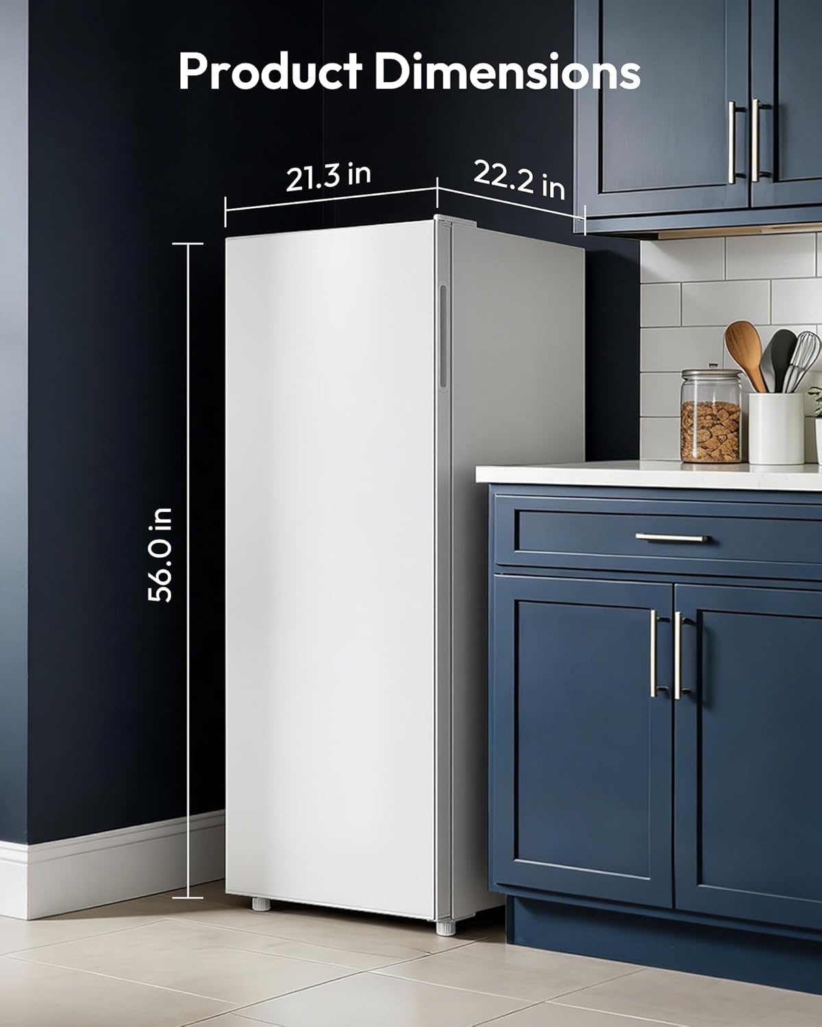 7.5 Cu.Ft Upright Freezer, Convertible Stand Up Freezer or Refrigerator, Large Capacity with 5 Adjustable Shelves & Reversible Door,Upright Fridge for Home, Garage, Apartment