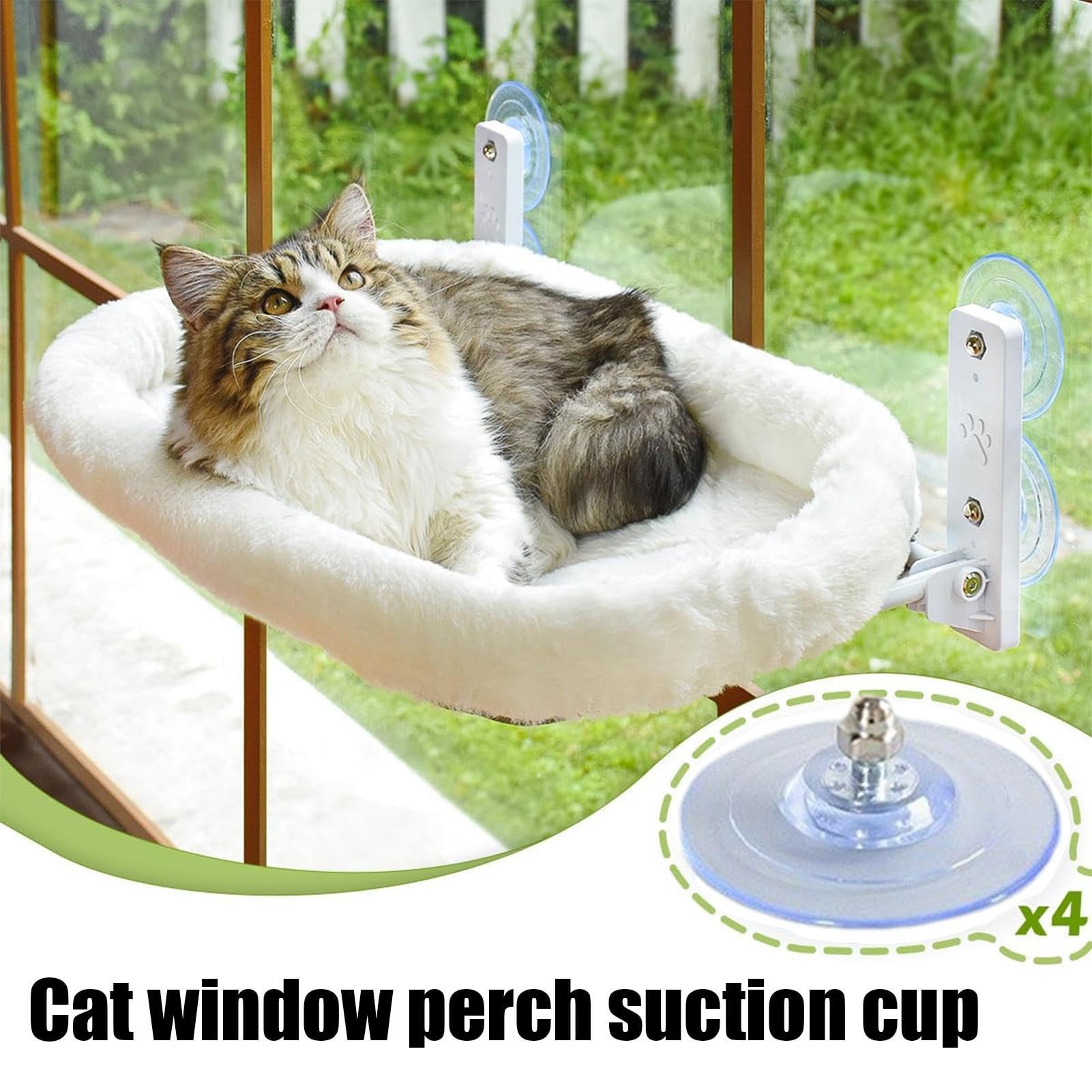 Ventosas Para Hamaca De Gato: 4 Unidades, Soporte Hasta 20 Kg, Instalación Fácil En Ventanas Lisas