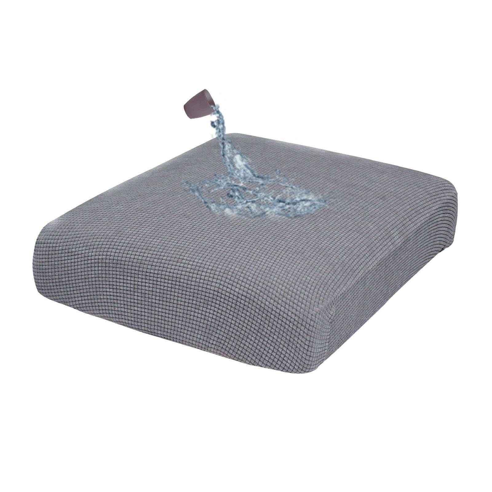 SIELUNO Waterproof Couch Cushion Covers, Stretch Washable Sofa Cushion Cover Loveseat Sofa Furniture Protector Slipcovers for Couch Seater Replacement in Living Room-New Gray-2 Seats