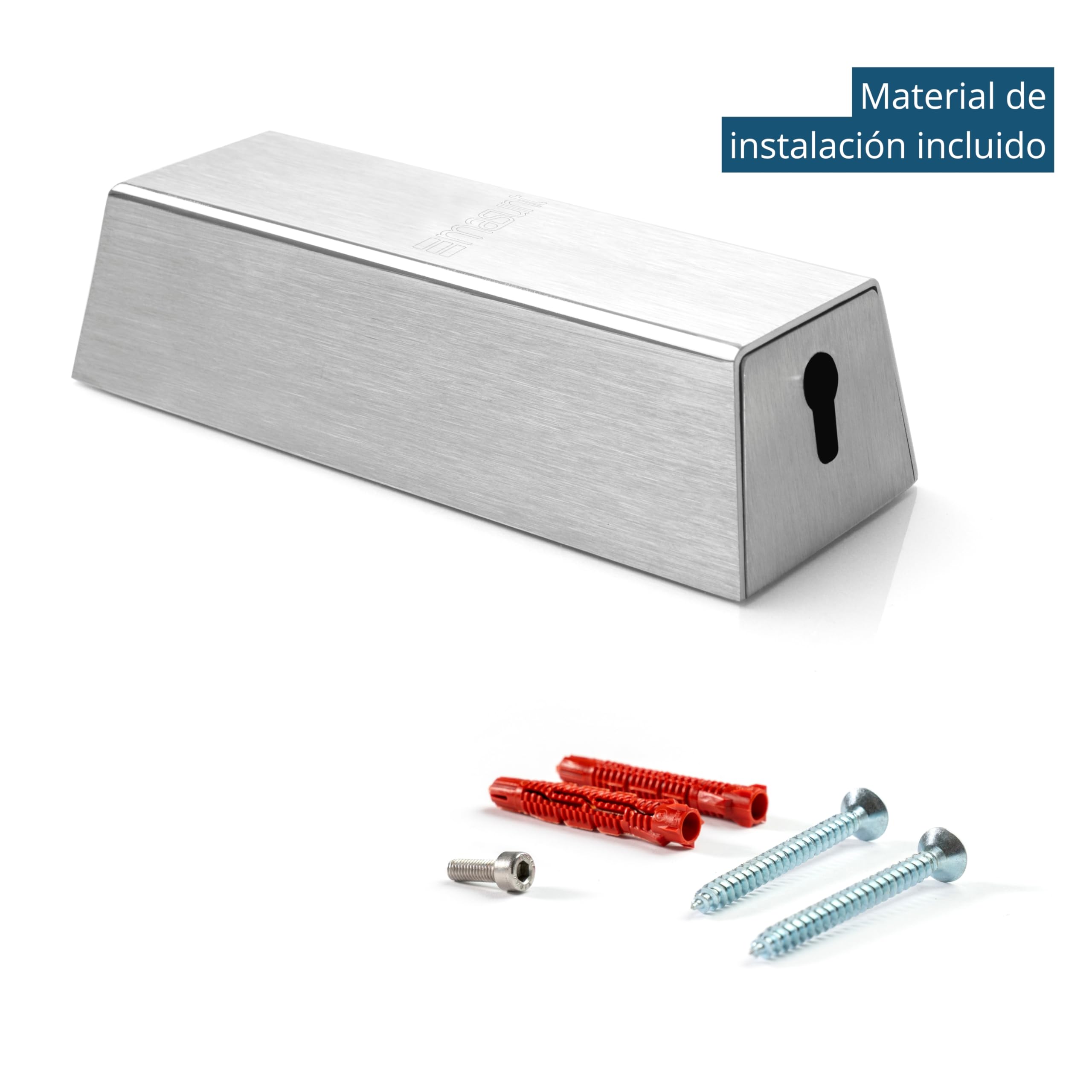 masunt Caja Fuerte de Servicio XL 640 - Caja Fuerte de Acero Inoxidable para Llaves, Resistente a la Intemperie, Extra Grande, preparada para semicilindro de Perfil Plata 271 X 103 X 66 mm