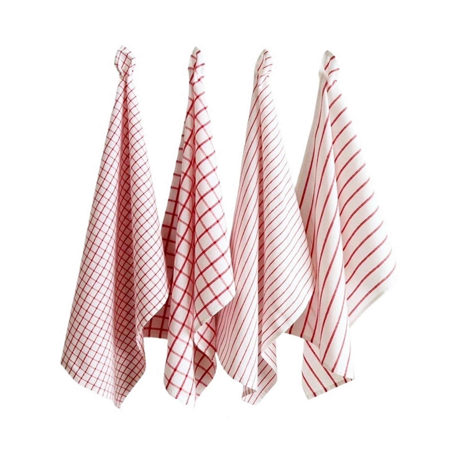 FGUJSUR Tea Towels 1Pc 50x70cm White Red Plaid Striped Cotton Tea Towel Kitchen Table Dinner Napkin Cloth(Large Grid)