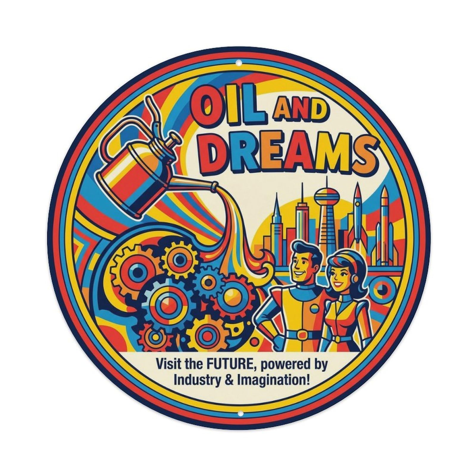 Olhnbad Style Oil And Dreams Garage Motor 1960S Quote Vintage Metal Tin Sign