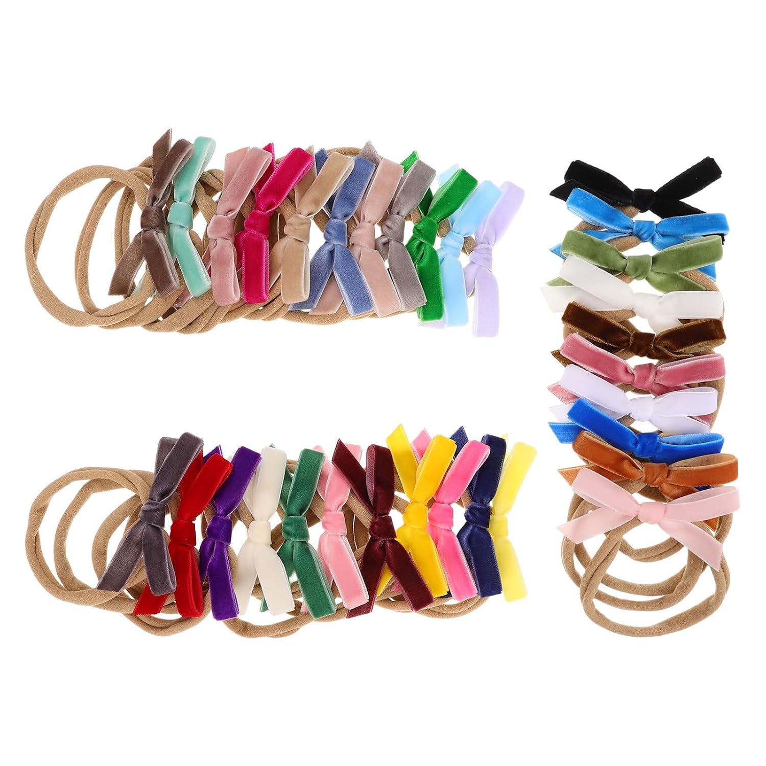 32pcs Girl Headbands Soft Velvet Bow Hairbands Elastic Stretch Design for Gentle Fit Lightweight Comfortable and Hair Accessories