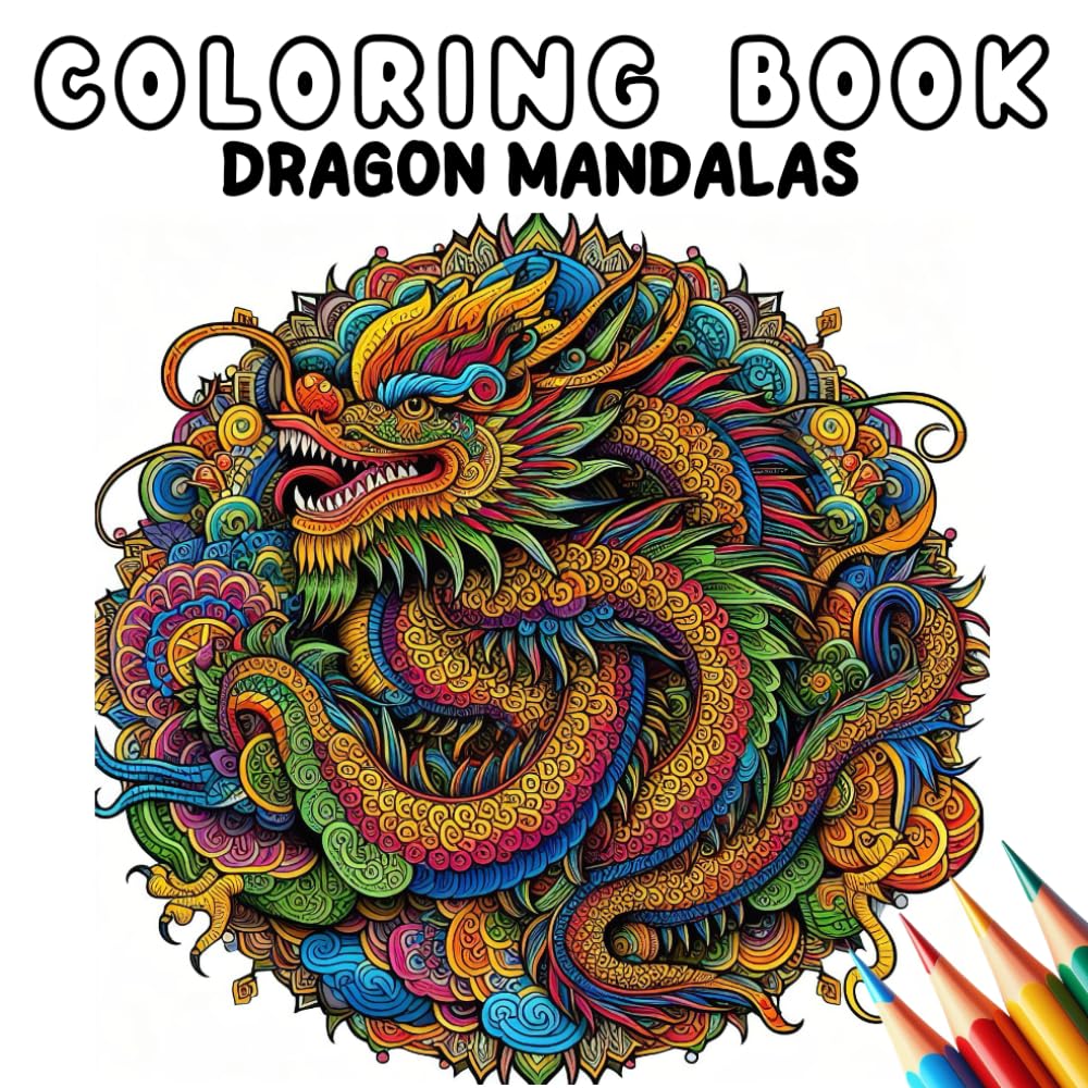 Coloring Book - Dragon mandalas (Coloring Book - Mandalas)