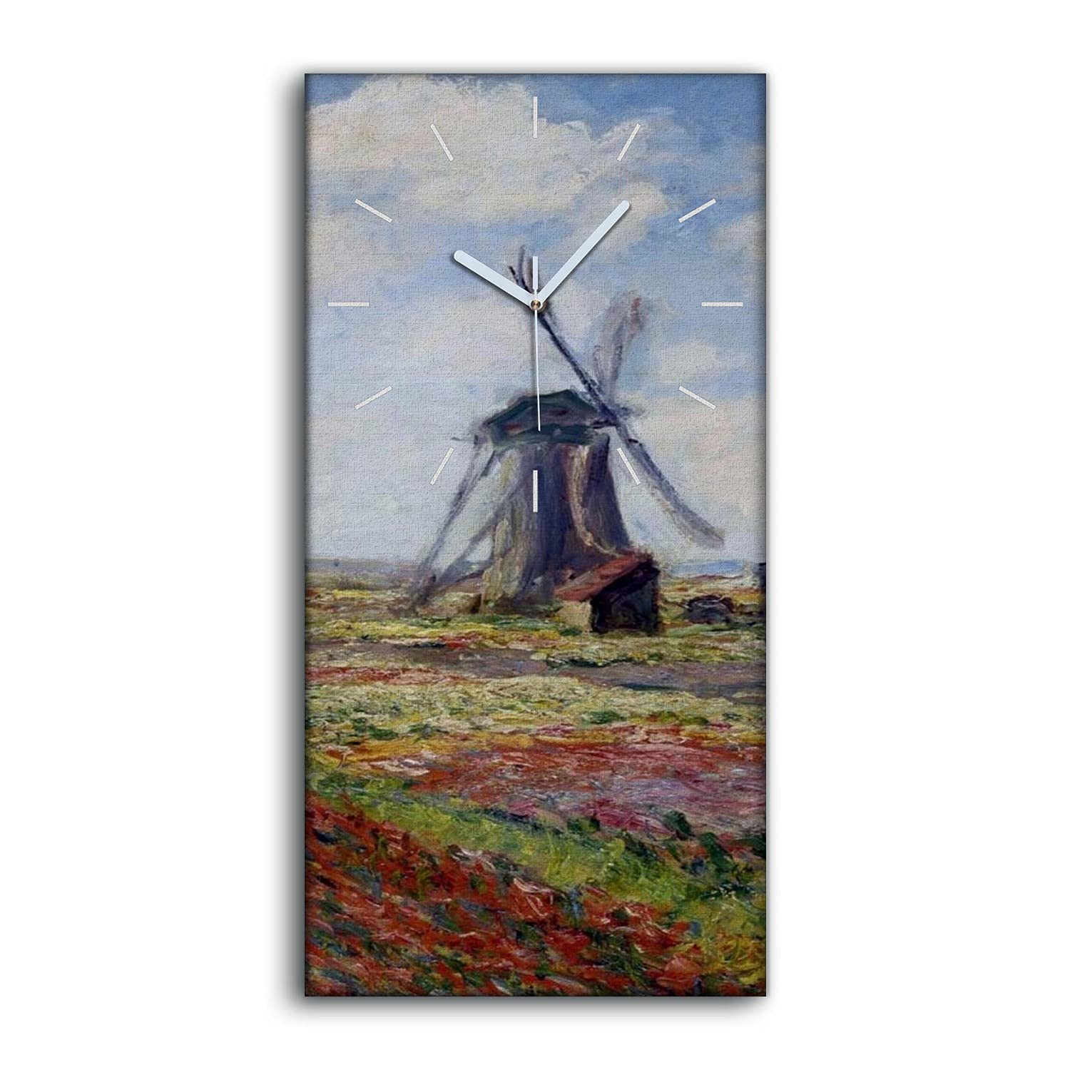 Horloge sur toile Coloray 30x60cm pour sublimer la décoration murale d'un salon moderne