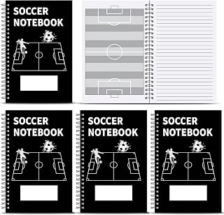 6 Pcs Soccer Coach Notebook Field Diagrams 8.5 x 5.5'' Football Training Spiral Notebook Soccer Coach Playbook Dual Design for Writing Illustrating Planning Strategy Visualization 40 Sheets