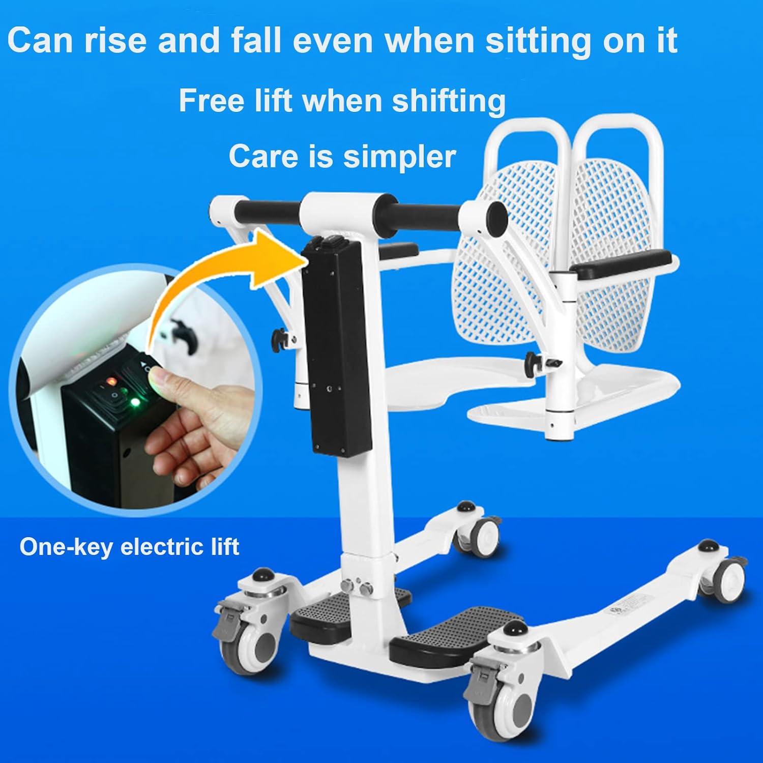 YAMIA1115 Multifunctional Intelligent Electric Wheelchair Shift Transfer Chair Medical Patient Care Elderly Home Bathing Toilet Chair Folding : Health & Household