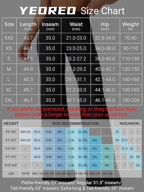 YEOREO Workout Womens Straight Leggings 35" Eddiy Gym Yoga Pants Black S image 5