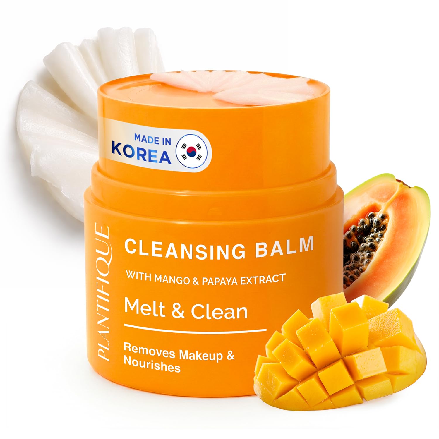PLANTIFIQUE Korean Cleansing Balm – Hydrating Makeup Remover with Hyaluronic Acid & Ceramides – Oil Based Face Cleanser – Removes Waterproof Makeup & Sunscreen, Balsamo Desmaquillante 1.41 oz / 40g