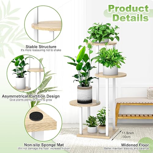 Miniatura 3 de Soporte para plantas de interior, estante esquinero de metal grueso de 4 niveles para múltiples plantas, soporte para macetas escalonadas para