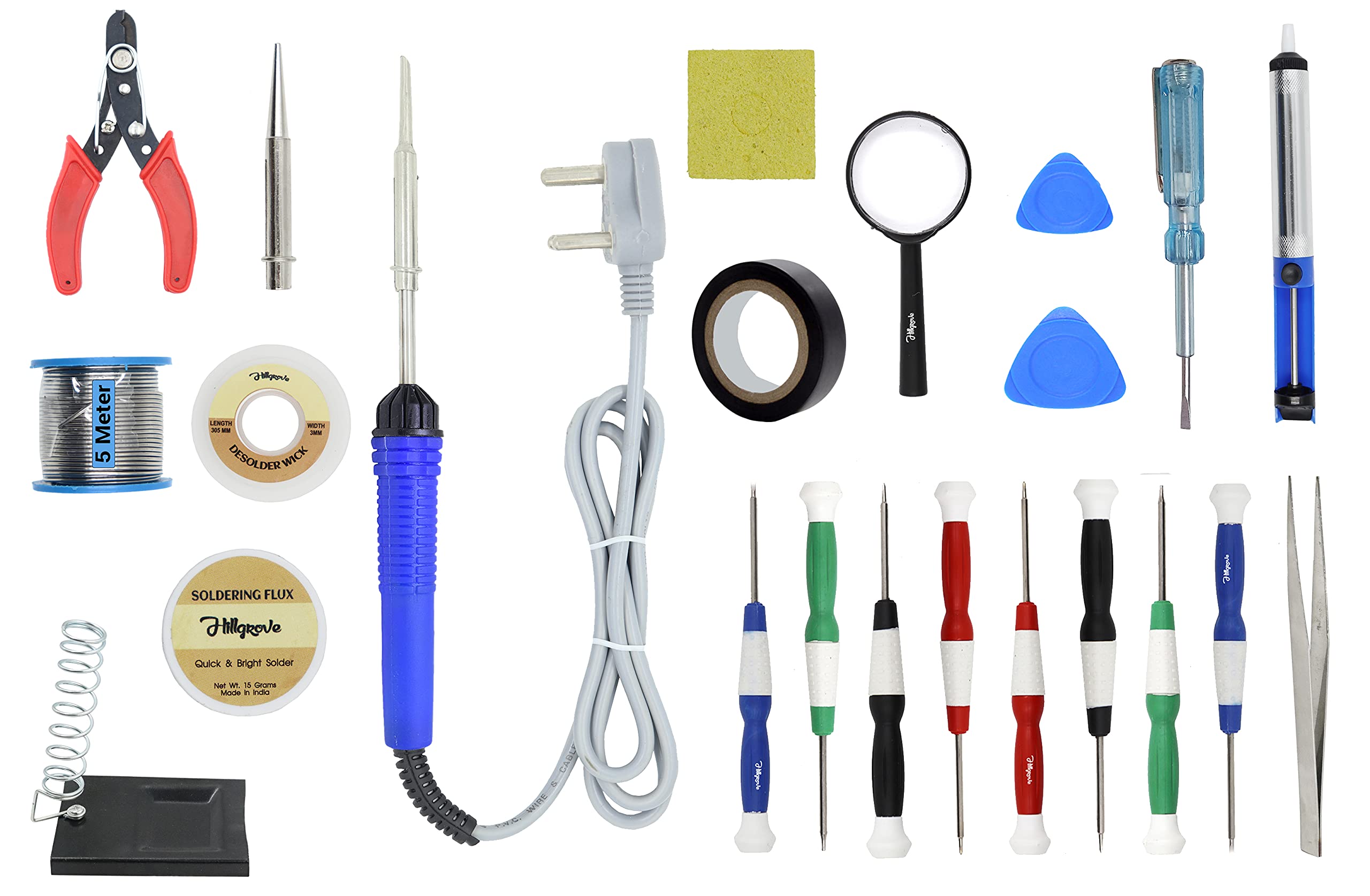 Hillgrove Electronic 23in1 Mobile Repairng Soldering and Desoldering Equipment Tool Machine Combo Kit Set with Flux Paste and Wire 25 W Simple (Flat, Pointed Tip) (B09GG4B16P) Amazon Price History, Amazon Price Tracker