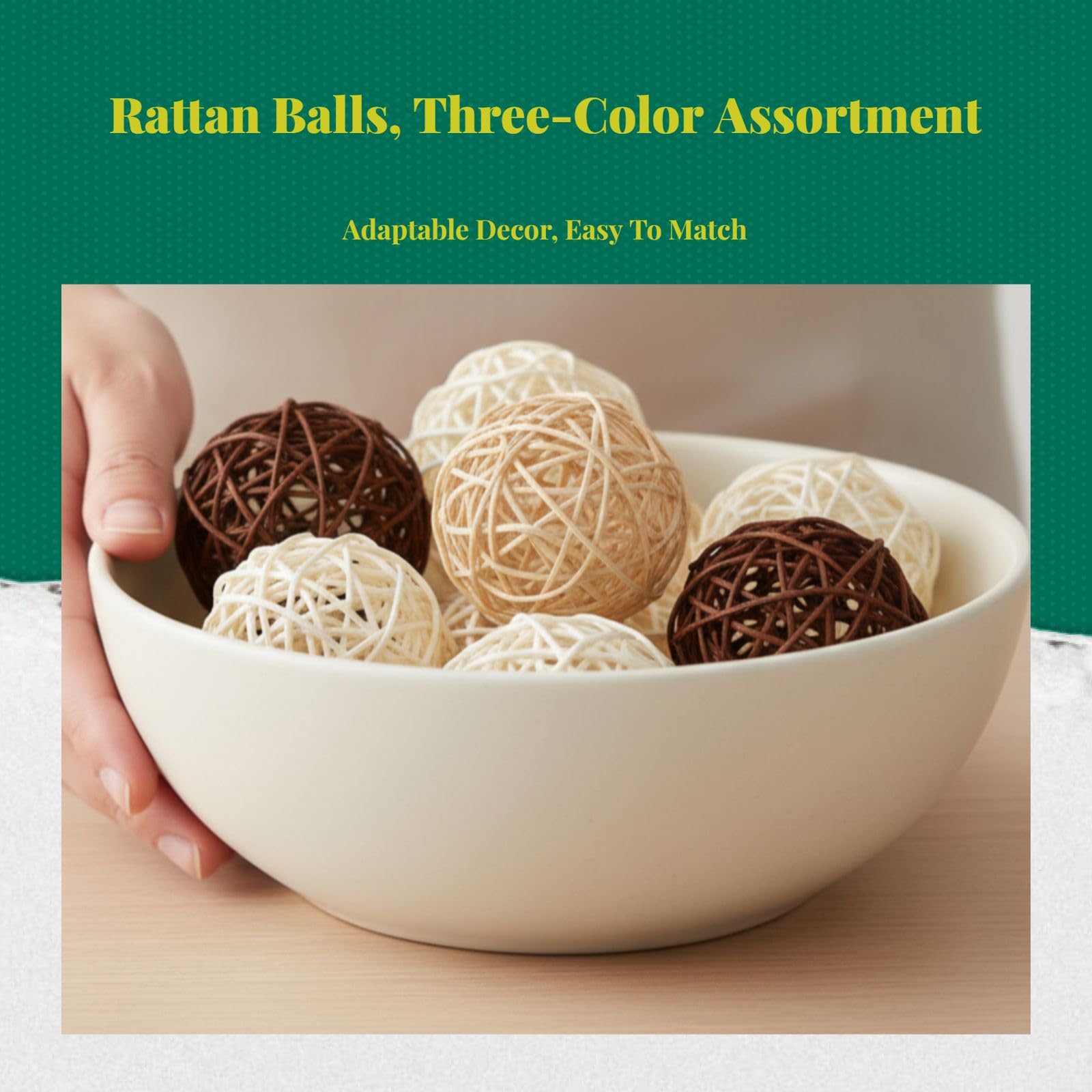 rockible Boules décoratives en rotin, 10 pièces, décoration de la Maison, Bols de pièce maîtresse, orbes, Remplissage de Vase, 12 cm