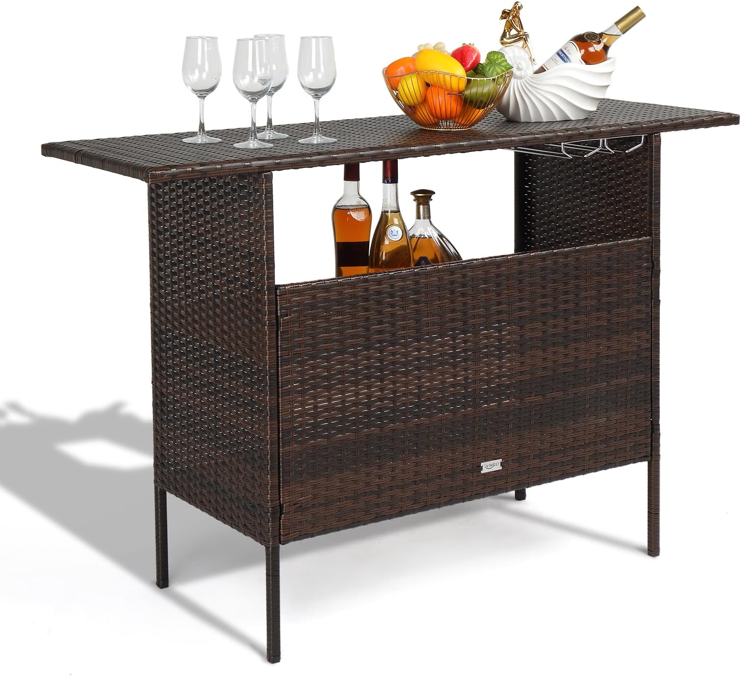wicker bar table