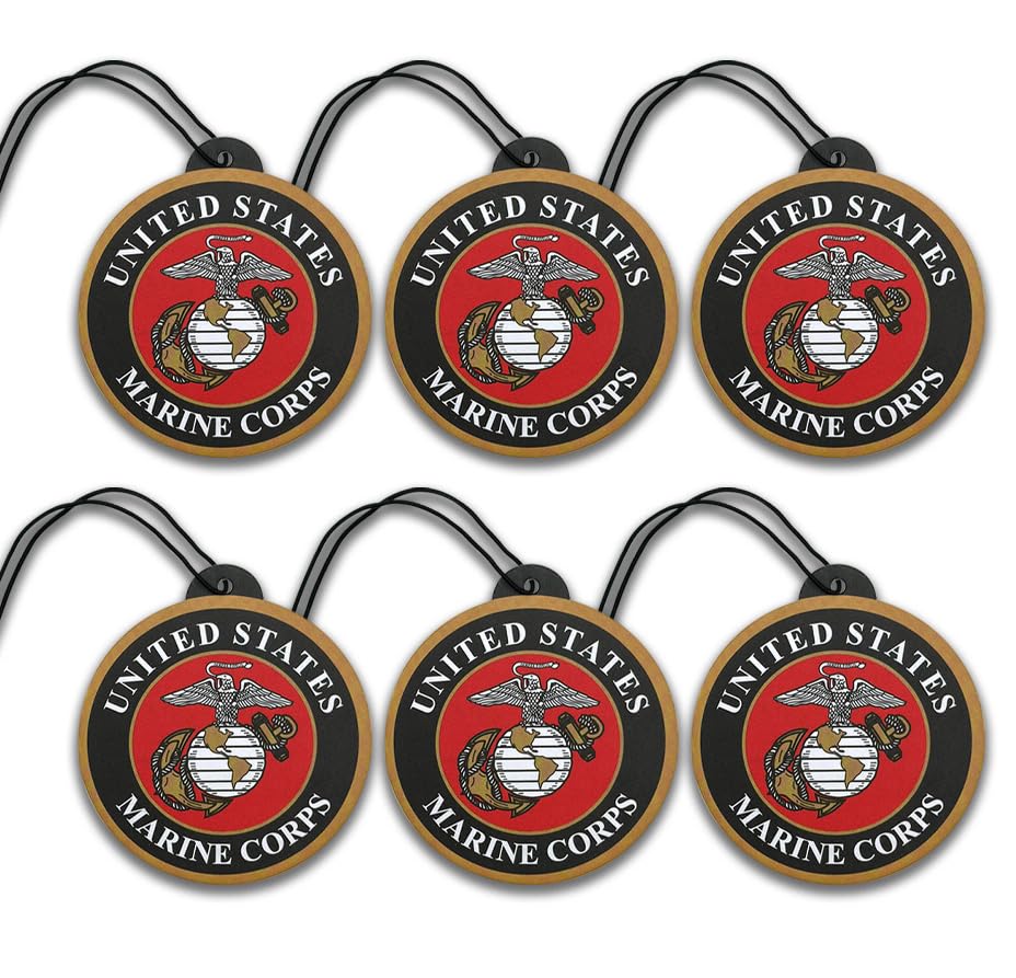 Image of Elektroplate US Marine Corps Crest Car Air Freshener 6-Pack