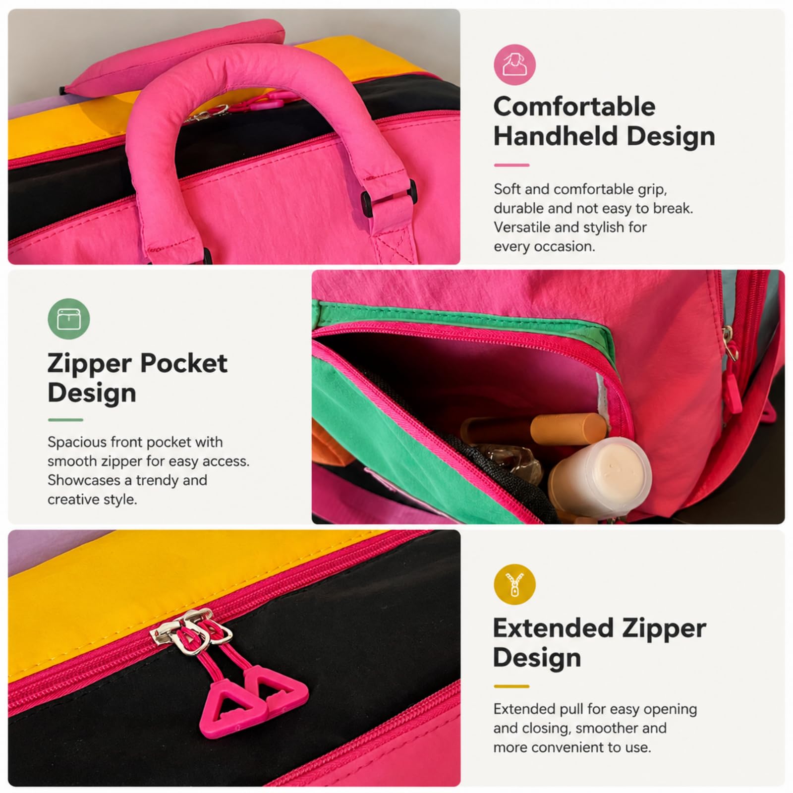 XXDML Sac de Voyage Couleur opamine avec Compartiment à Chaussures, Sac polochon Ultra léger en Nylon pour Hommes et Femmes, Sac Week-End avec Sangle pour Trolley pour Escapade en Avion.