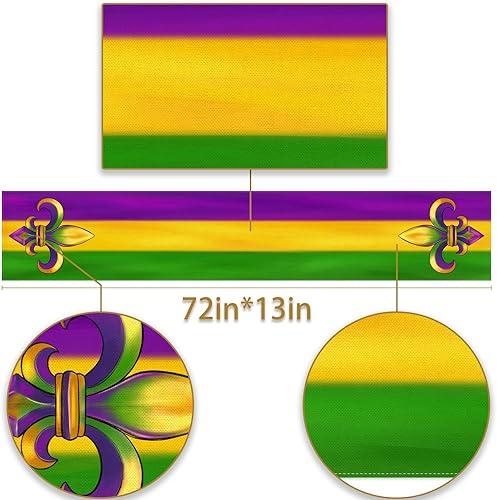 Miniatura 7 de Pudodo Camino de mesa Mardi Gras de Nueva Orleans Brasil carnaval decoración de fiesta de máscaras cocina comedor decoración del hogar 13 x 90