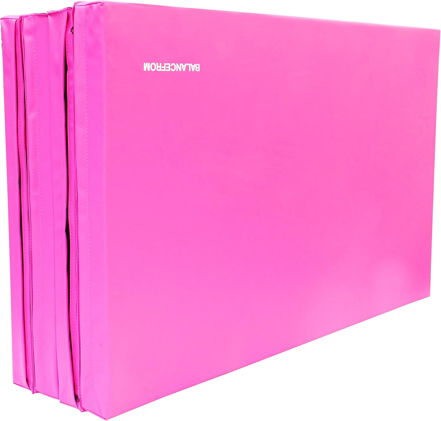 Signature Fitness Fitvids Folding Exercise Aerobics Mat – 4'x10'x3" Extra Thick High Density Anti Tear Gymnastics Gym Folding Exercise Aerobics Mats for MMA – nan – Pink