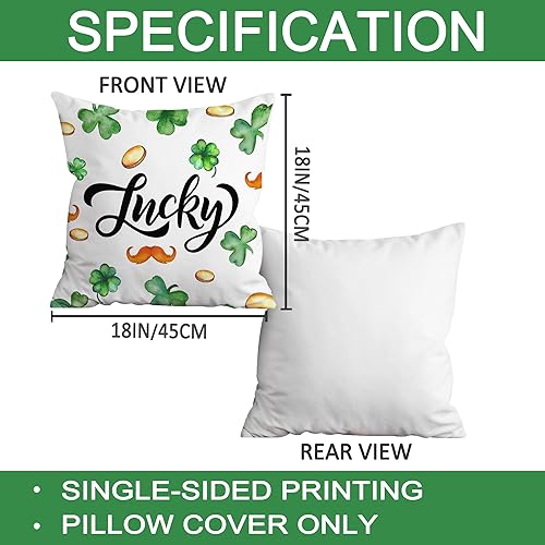 Miniatura 2 de Juego de 4 fundas de almohada del día de San Patricio de 16 x 16 pulgadas, decoraciones del día de San Patricio para el hogar