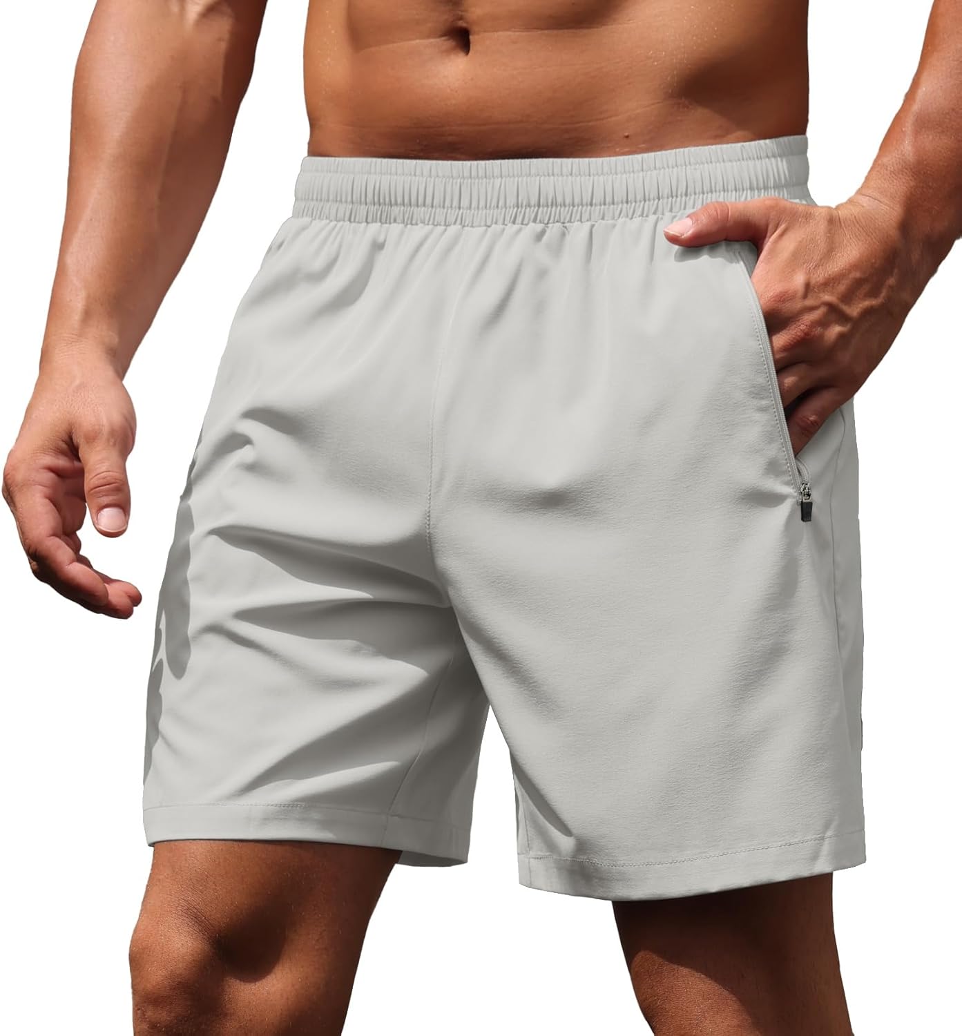 Sailwind Men’s Athletic Running Shorts 7" Quick Dry Lightweight Workout Gym Shorts with Zipper Pockets for Basketball Hiking - Image 2