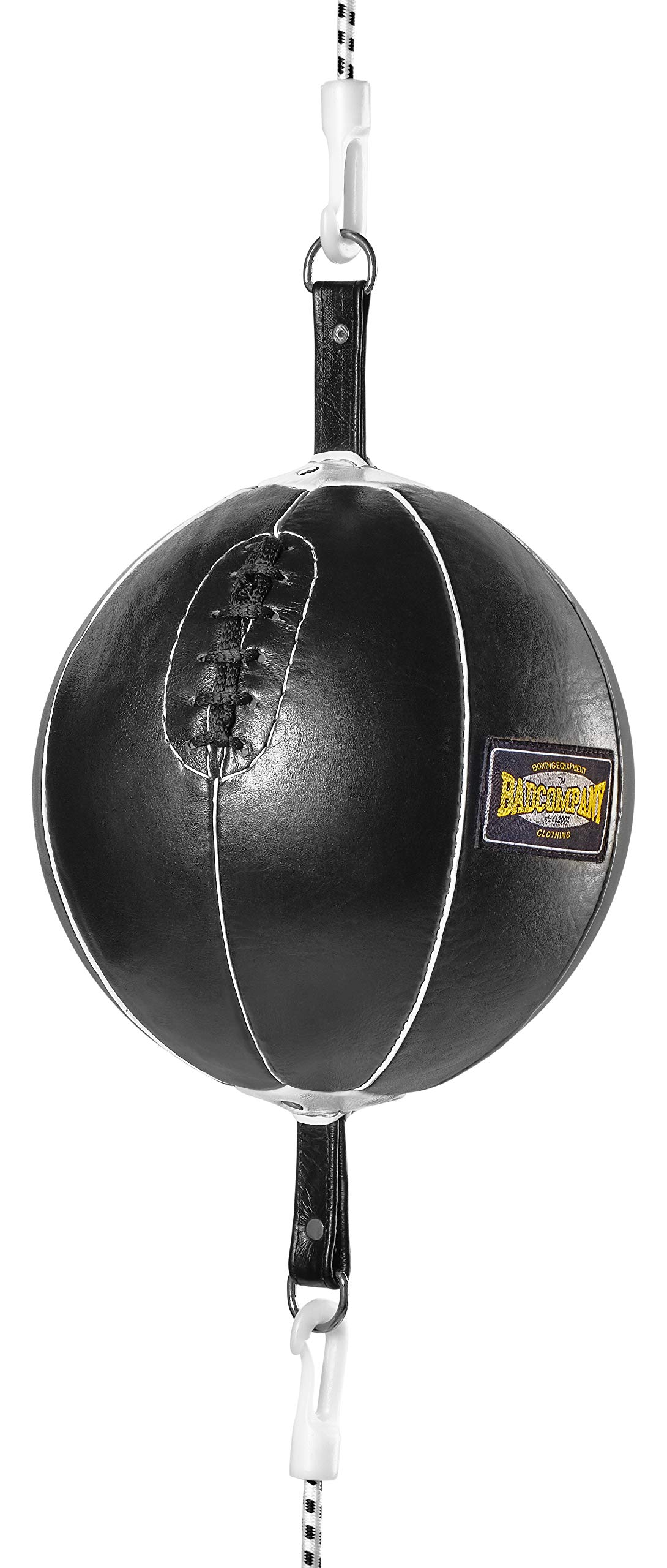 Bad Company Doppelendball aus Leder inkl. elastischen Spanngurten I 25 cm Durchmesser I Boxball für das Reflex- und Boxtraining