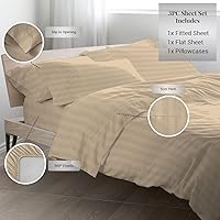 Vista 19 de Pizuna Sábanas de algodón de fibra larga de 300 hilos, sábanas de satén suave con bolsillo profundo de 15 pulgadas
