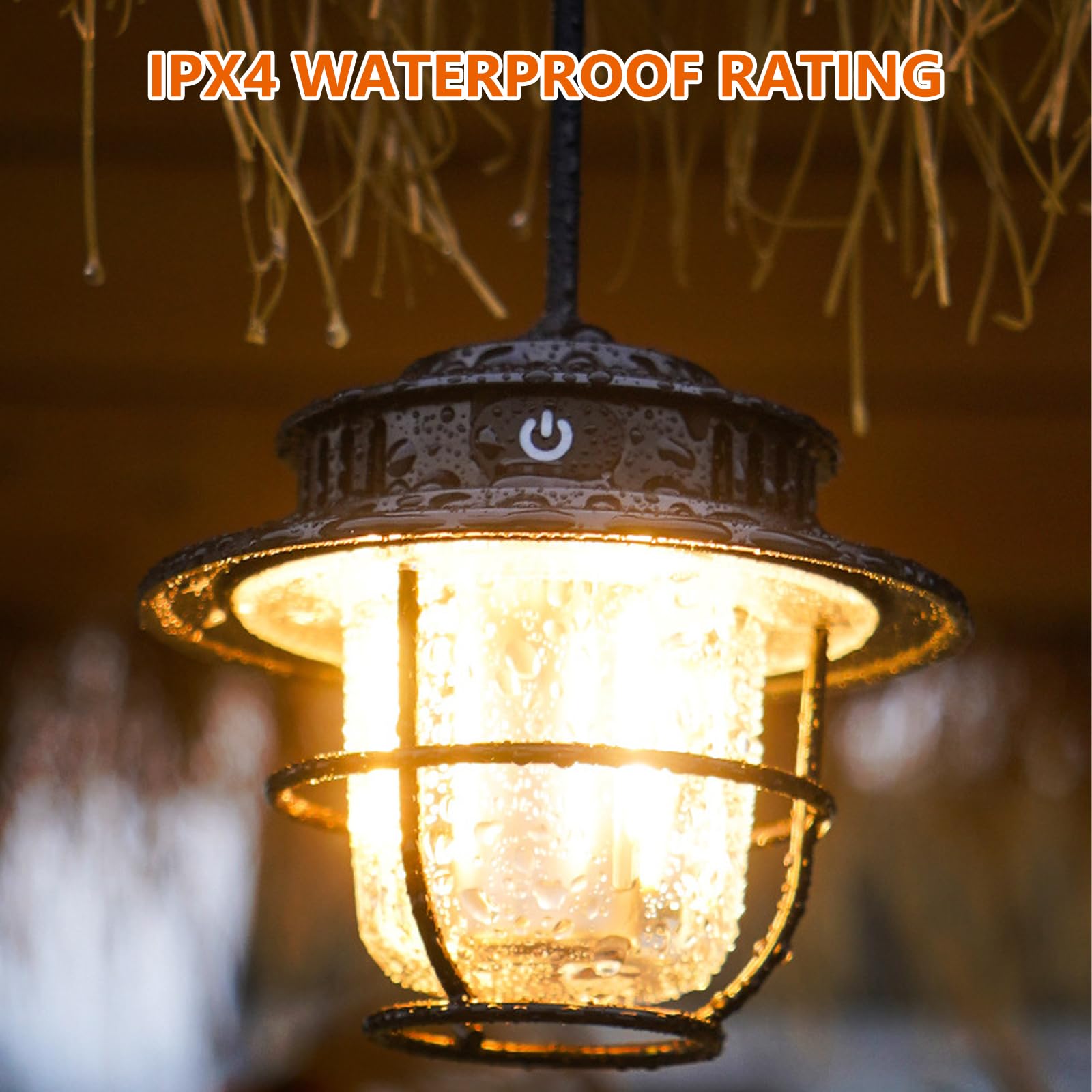 Lampada da campeggio a LED ricaricabile USB: lampada da campeggio portatile con gancio per tenda, escursionismo, pesca, all'aperto e cadute di emergenza, impermeabile IPX4, 4 modalità di
