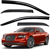 ZZDSNJAUTOPARTS Smoke Tape-On Window Visors Rain Guards for 2011-2022 Chrysler 300 - 4pc Easy Install Deflectors