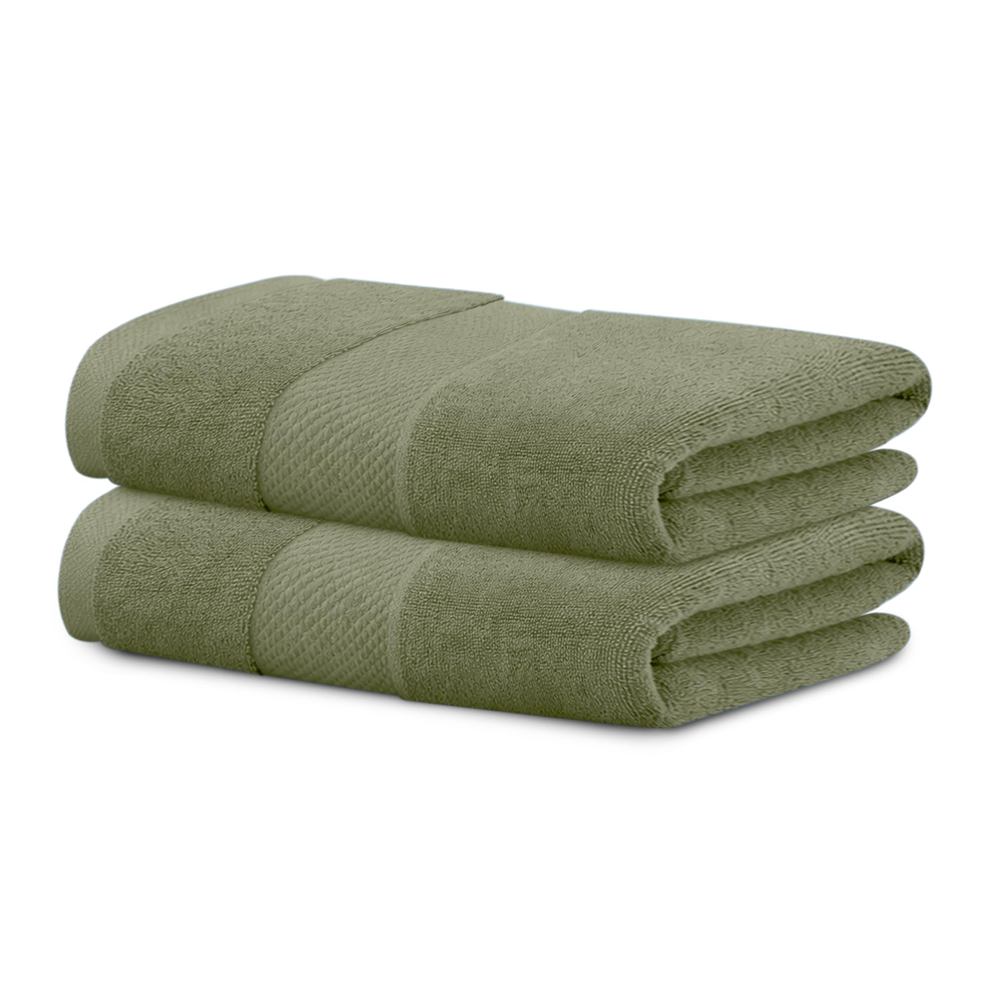 HOUSSE Alvora Cotton Hand Towels | Quick Absorption & Faster Drying Towel | 450 GSM (60 cms * 40 cms)| 2 Piece Set Hand Towel for Men/Women | Urban Comfort- Sage Green-image-3