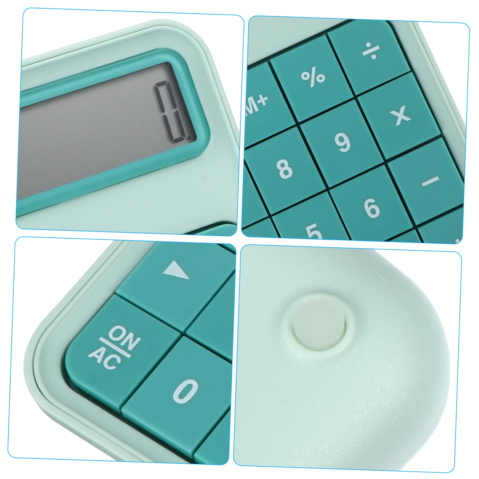 Calculatrice de Bureau Simple à 12 Chiffres Grand Écran LCD, Légère et Pratique en Abs Vert, pour Bureau et Étudiants