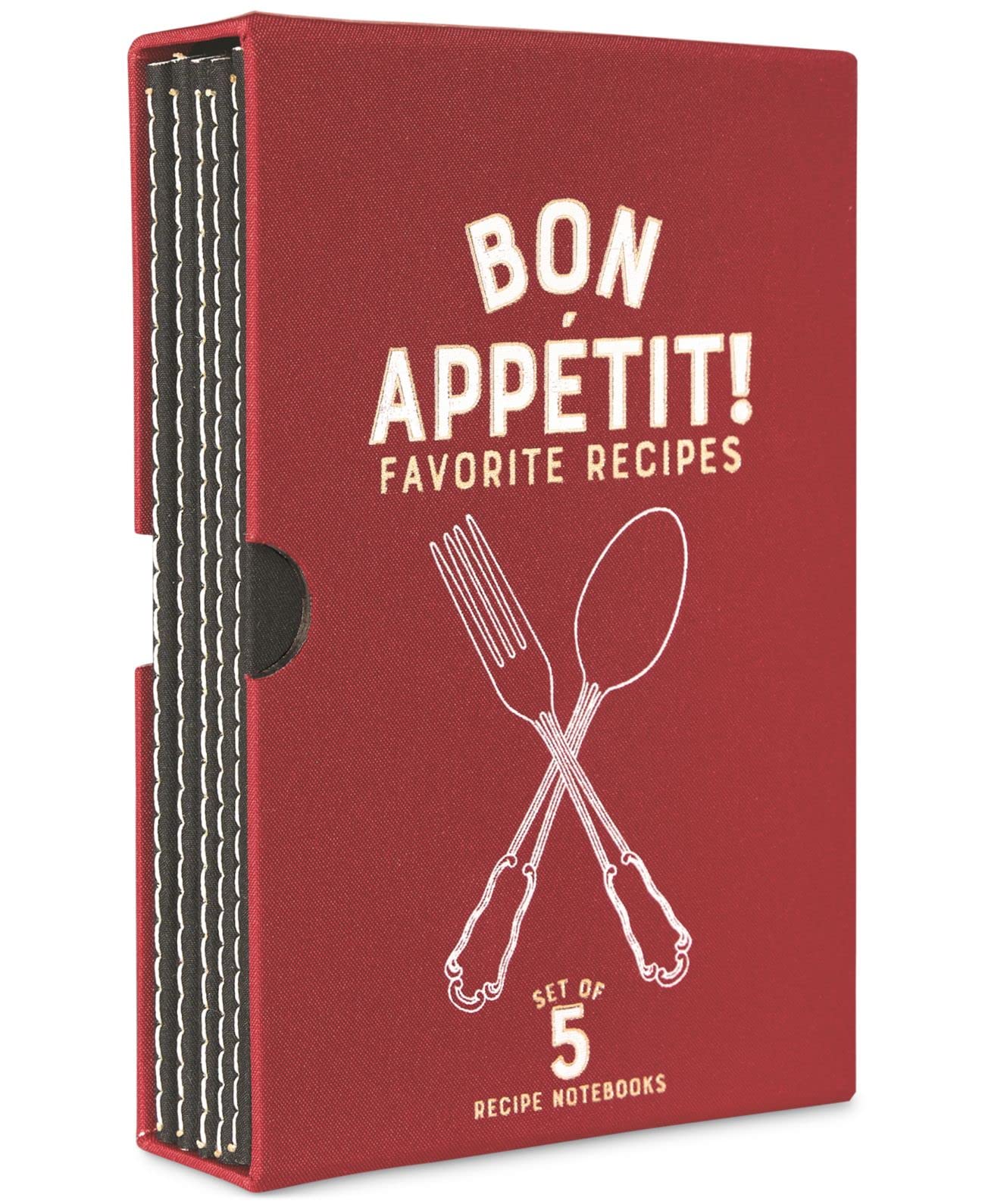 DesignWorks Ink Recipe Notebooks, Set of 5, (4.4" x 6.4"), Bon Appetit