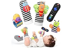 Silicone Baby Teething Toys 6 Months Developmental Socks Rattle Remote Shape Teether