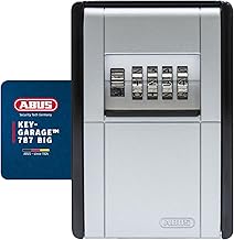 ABUS KeyGarage 787 BIG Wall Mounted Key Box for up to 50 Keys or Small Valuables, Black/Silver