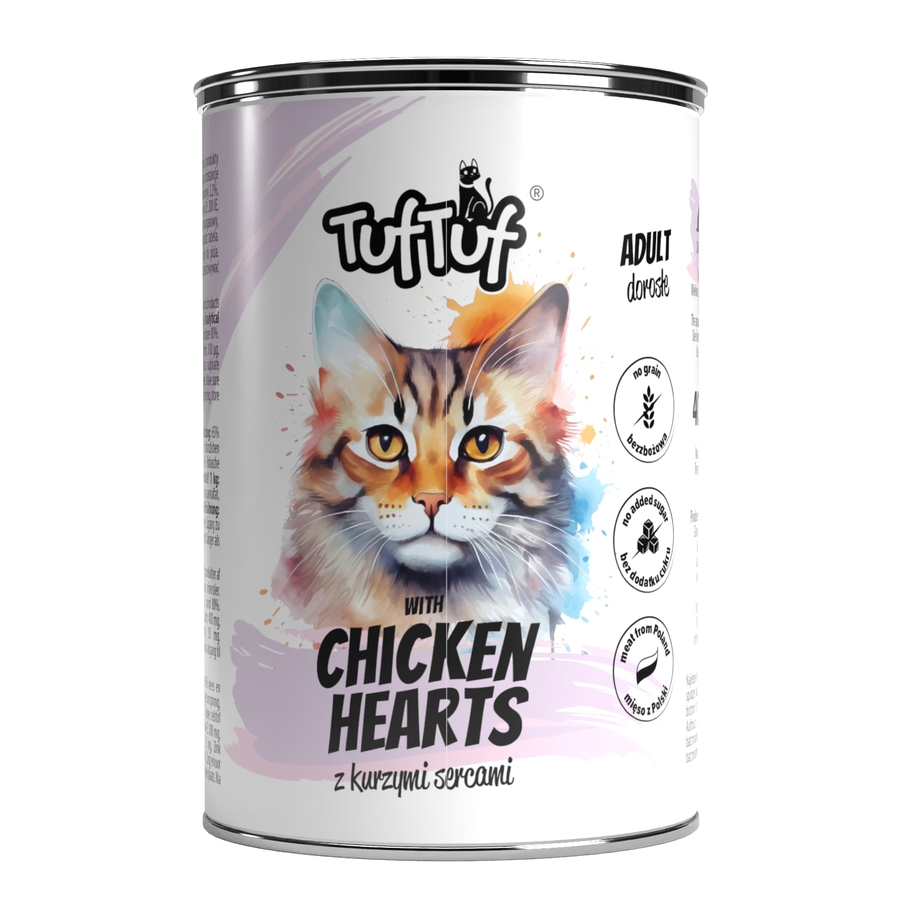 TufTuf Katzenfutter Nass Dose 48x400g Hühnerherzen