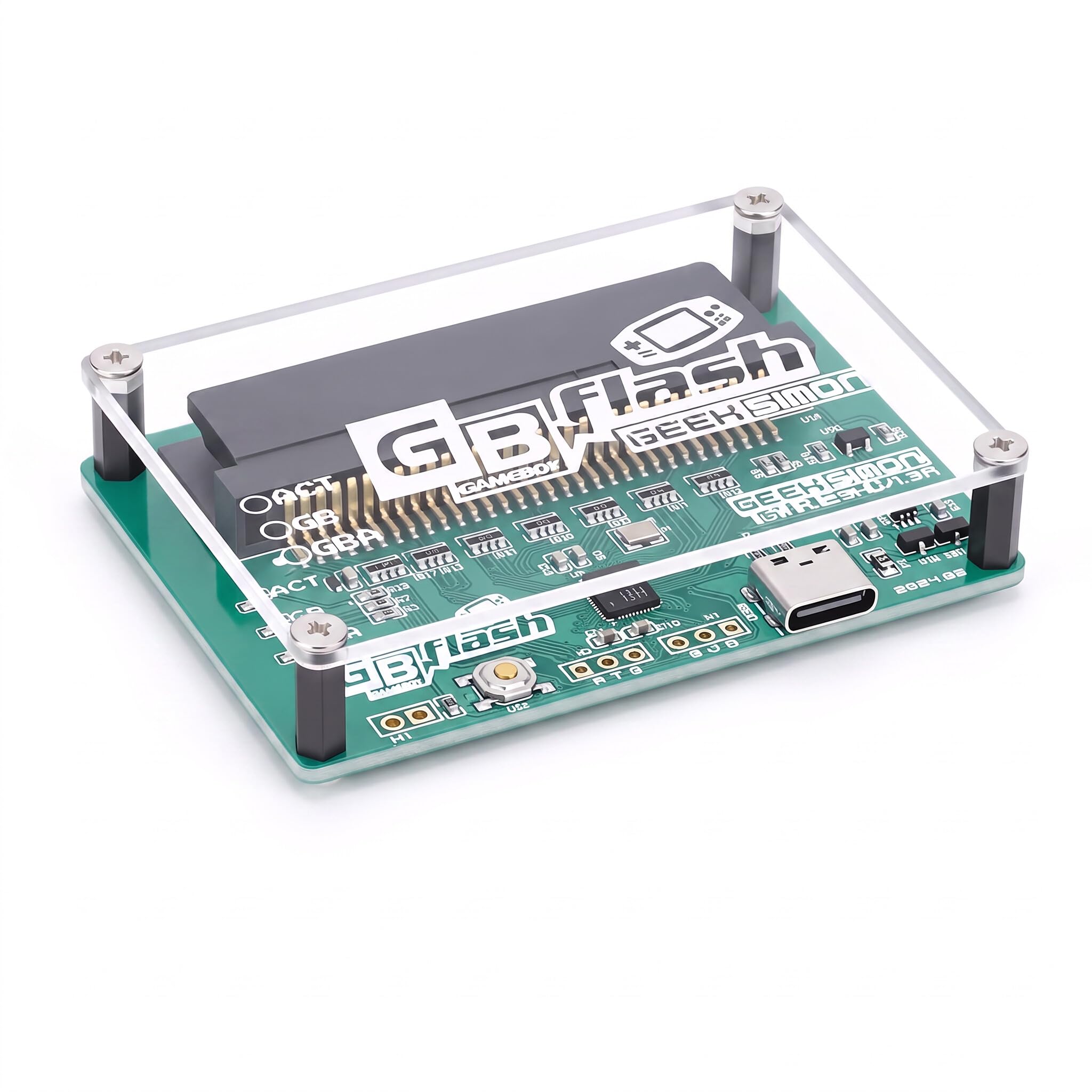 Sxhlseller Lecteur de Graveur de Cartes de Jeu USB, Outil de Sauvegarde Haute Vitesse pour Les Amateurs de Gameboy Advance ABS Vert 1 Pièce