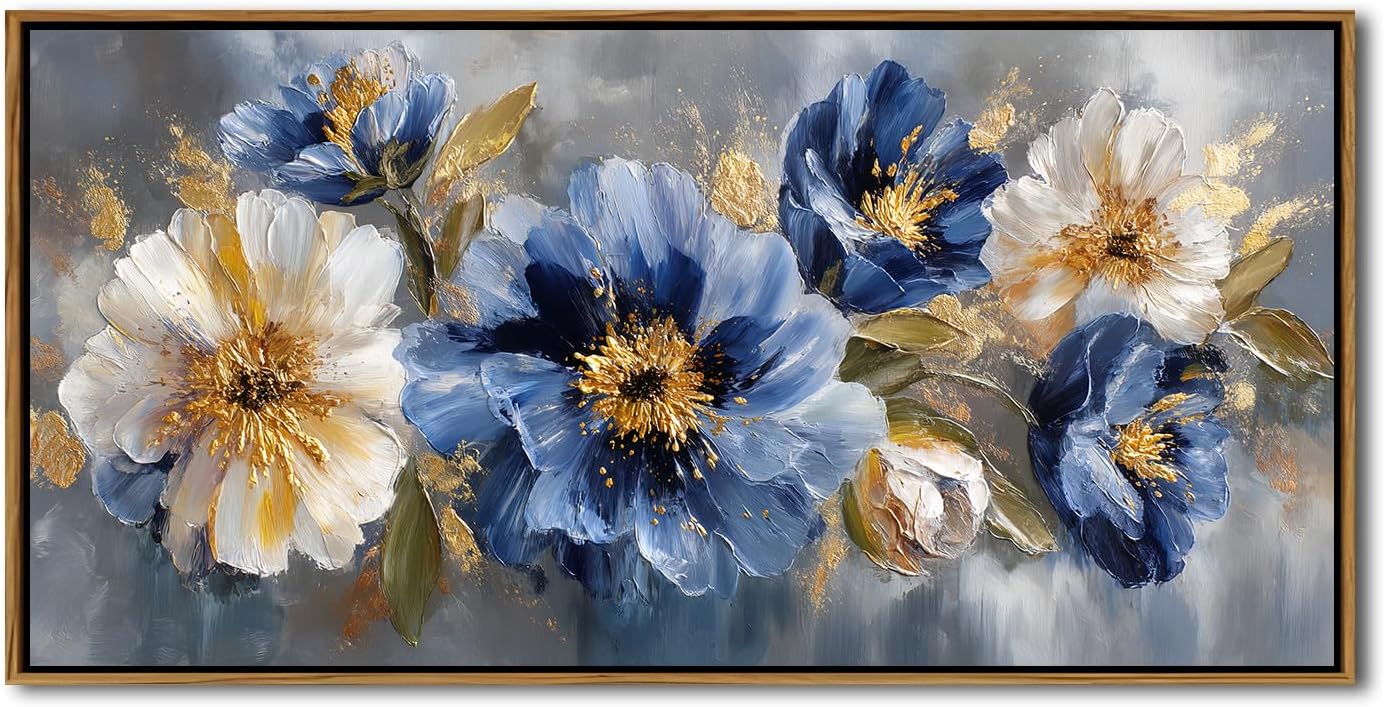 Abstract Pink Floral Wall Art Flower Wall Decor for Living Room Bedroom Wall Art Vintage Wildflower Landscape Canvas Pictures Floral Prints Modern Framed Artwork Office Home Decorations 20x40