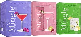 Mingle Mocktails - Variety Pack, Blackberry Hibiscus Bellini, Cranberry Cosmopolitan, Key Lime Margarita - Premium Non Alcoholic Cocktails, 12 FL OZ Cans (Pack of 12)