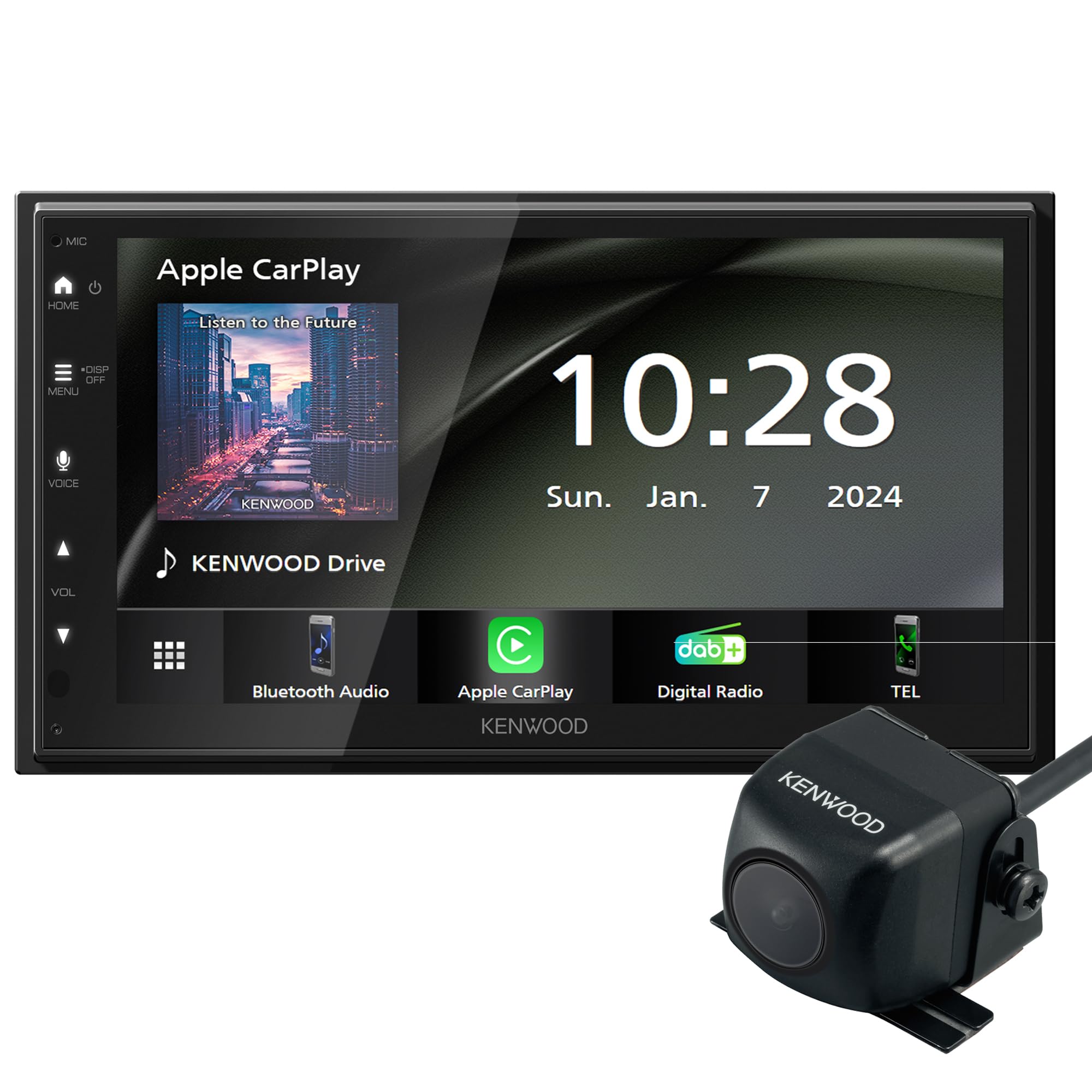 KENWOOD DMX5023DABS 2-DIN Moniceiver mit CMOS-230 Rückfahrkamera – DAB+ Autoradio Set mit Apple CarPlay, Android Auto & Einparkhilfe