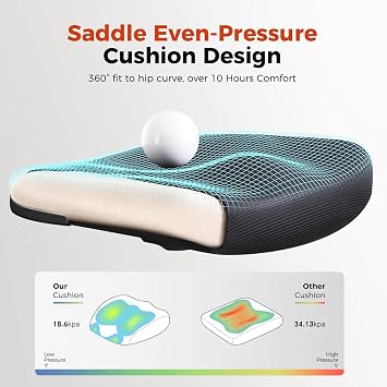 COMHOMA Ergonomic Office Chair with Adjustable Lumbar Support, High Back Mesh Computer Desk Chair with Flip Up Armrest, 3D Saddle Cushion for Back Pain Relief Black