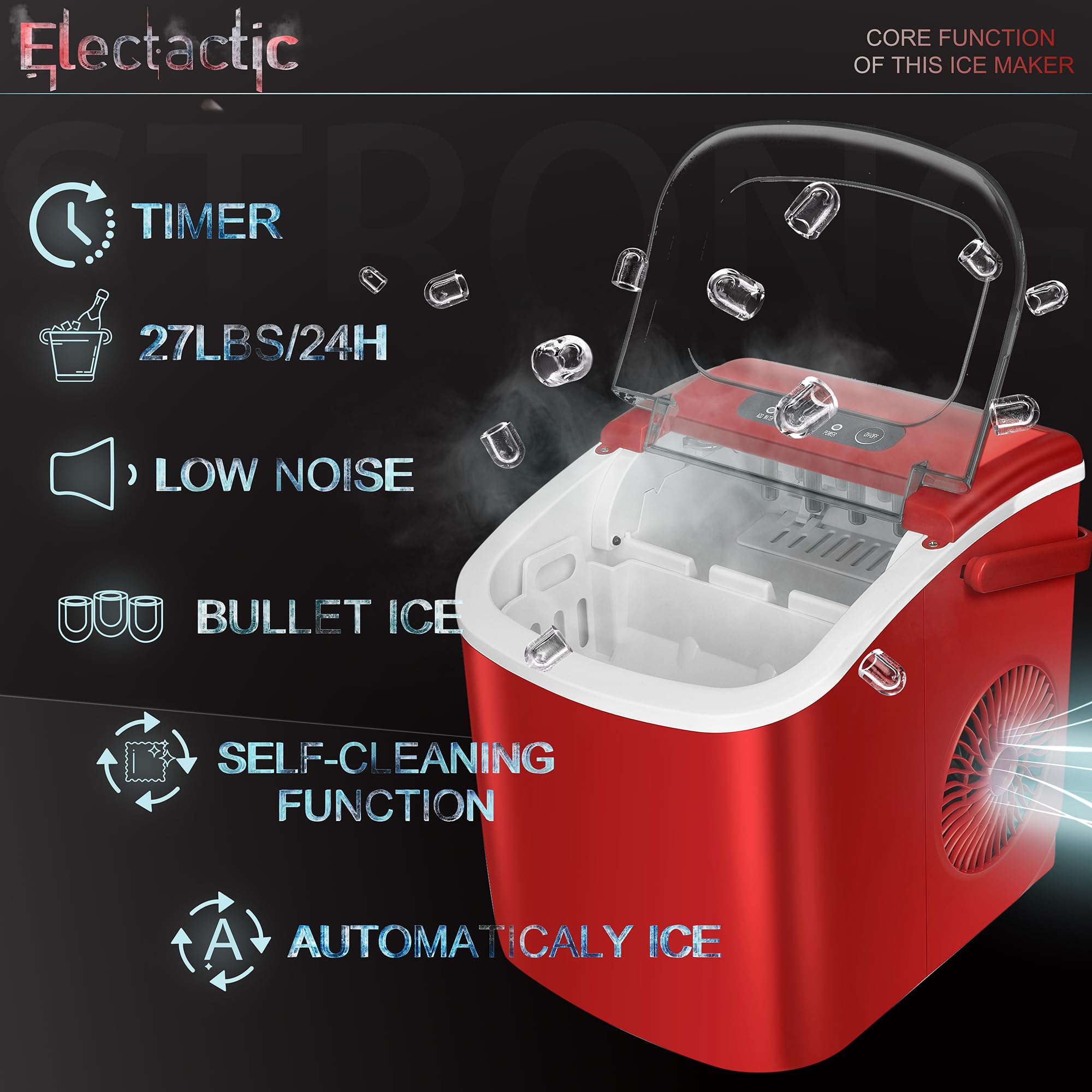 Snapklik.com : Electactic Ice Maker Countertop, Efficient Easy Carry ...