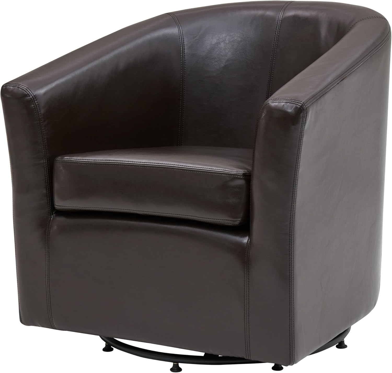New Pacific Direct Hayden Swivel Bonded Leather Tub Chair,Beige