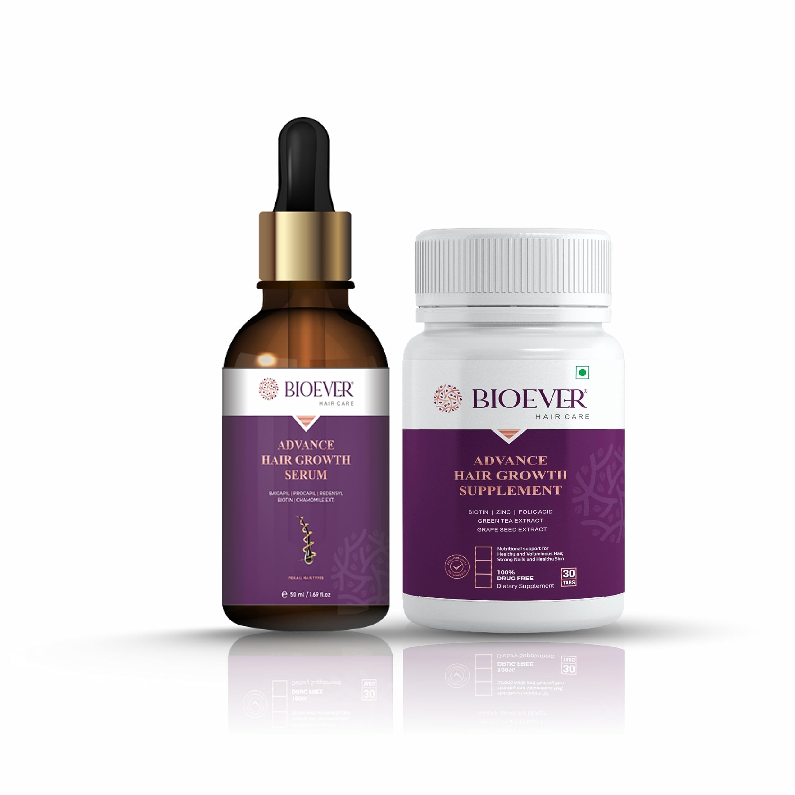 Hair Serum And Tablet, Powered with 2% redensyl,3% biacapil, 3% procapil,2% biotin |Supplement for Strong Hair and Glowing Skin, Fights Nail Brittleness - 50ML & 50 Tabs